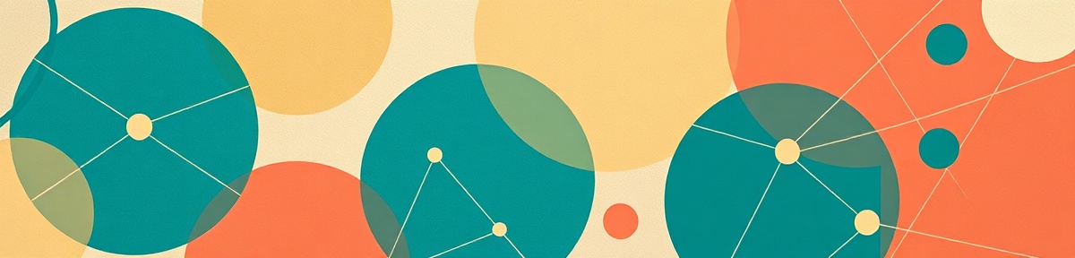 Geometric pattern with overlapping circles and connecting lines
